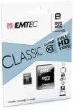 EMTEC Memóriakártya, microSD, 8GB, 20/12 MB/s, EMTEC 