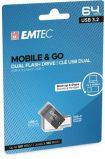 EMTEC Pendrive, 64GB, USB 3.2, USB-A bemenet/USB-C kimenet, EMTEC 