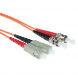 ACT LSZH Multimode 50/125 OM2 fiber cable duplex with SC and ST connectors 0, 5m Orange