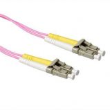 ACT LSZH Multimode 50/125 OM4 fiber cable duplex with LC connectors 0, 5m Pink