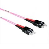 ACT LSZH Multimode 50/125 OM4 fiber cable duplex with SC connectors 1m Pink