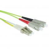 ACT LSZH Multimode 50/125 OM5 fiber cable duplex with LC and  SC connectors 1m Green