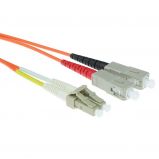 ACT LSZH Multimode 62.5/125 OM1 fiber cable duplex with LC and SC connectors 1m Orange