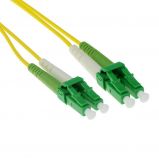 ACT LSZH Singlemode 9/125 OS2 fiber cable duplex with LC/APC8 connectors 1m Yellow
