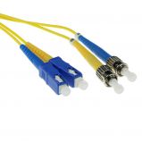ACT LSZH Singlemode 9/125 OS2 fiber cable duplex with SC and ST connectors 1m Yellow