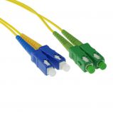 ACT LSZH Singlemode 9/125 OS2 fiber cable duplex with SC/APC and SC/PC connectors 1m Yellow