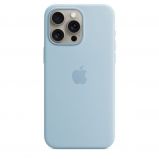 Apple iPhone 15 Pro Max Silicone Case with MagSafe Light Blue