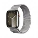 Apple Watch S9 Cellular 45mm Silver Stainless Steel Case with Silver Milanese Loop