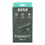 Avax HB612 CONNECT+ 8in1 Multi HUB Black