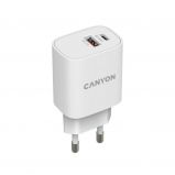 Canyon CNE-CHA20W04 Fast Charging PD & QC 3.0 Wall Adapter White