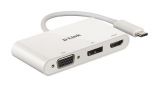 D-Link 3in1 USBC to HDMI/VGA/DisplayPort Adapter White