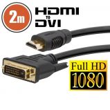 Delight DVI-D (Dual Link) - HDMI kbel 2m Black aranyozott
