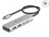 DeLock 4-port USB Type-A USB Type-C Hub 0, 35m Grey