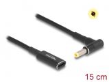 DeLock Adapter cable for Laptop Charging Cable USB Type-C female to HP 4, 8x1, 7mm male 90 angled 15cm Black