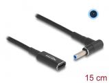 DeLock Adapter cable for Laptop Charging Cable USB Type-C female to HP 4, 5x3, 0mm male 90 angled 15cm Black