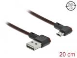 DeLock EASY-USB 2.0 Cable Type-A male to EASY-USB Type Micro-B male angled left / right 0, 2m Black
