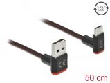 DeLock EASY-USB 2.0 Cable Type-A male to USB Type-C male angled up / down 0, 5m Black