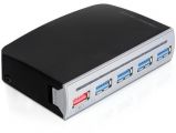 DeLock USB 3.0 HUB 4 port,  1 port USB power,  kls vagy 3.5