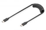 Digitus USB 2.0 - USB C to USB C Spiral Cable 1m Black
