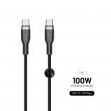 FIXED Braided Cable USB-C/USB-C,  0, 5m,  100W,  black