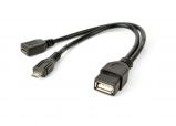 Gembird A-OTG-AFBM-04 USB OTG AF + Micro BF to Micro BM cable 0, 15m Black