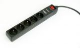 Gembird Surge protector 5 French sockets 1, 5m Black