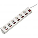 Hama 6+1 6-Way Power Strip XL individually switchable 1, 4m White