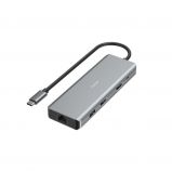Hama FIC USB 3.1 TYPE-C, 9IN1 DOKK. ADAPTER(4xUSB3.1,  2xHDMI,  LAN,  USB-C,  PD) Grey