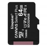 Kingston 64GB microSDXC Canvas Select Plus 100R A1 C10 Card adapter nlkl