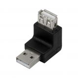 Logilink AU0027 USB2.0 A/M to USB-A/F 270 angled adapter Black