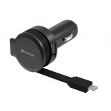 Platinet PLCRSM Car Charger Rolling Cable 2, 4A microUSB Black