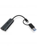 Raidsonic USB Type-A or Type-C to 2.5 Gigabit Ethernet LAN adapter Black