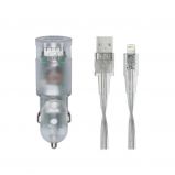 RivaCase RivaPower VA4225 TD2 car charger (2xUSB/3, 4A) with MFi Lightning cable Transparent