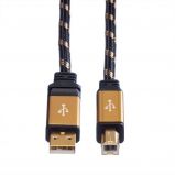  Roline GOLD USB A-B 2.0 0,8m fekete kbel
