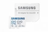 Samsung 512GB microSDXC EVO Plus Class10 U3 A2 V30 + Adapter