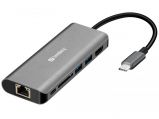Sandberg USB-C Dock HDMI+LAN+SD+USB100W Black