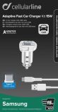 Cellularline Set car charger and USB-C cable,  adaptive charging,  15W,  white