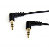 Startech 30cm Slim 3.5mm Right Angle Stereo Audio Cable Black