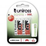 Uniross Hybrio 1000mAh AAA Ni-MH akkumultor 4db/csomag