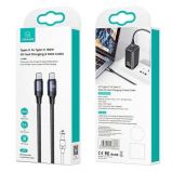 Usams SJ524USB01 Type-C to Type-C 100w PD Fast Charging and Data Cable 1, 2m  Black