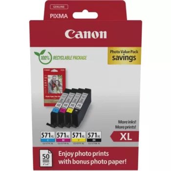   Canon CL-571XL Bk/C/M/Y 10x15 fényes fotópapír Eredeti Multipack