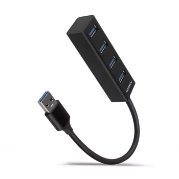   AXAGON HUE-M1A SuperSpeed USB-A Mini Hub 4-Portos USB3.2 HUB Metal black