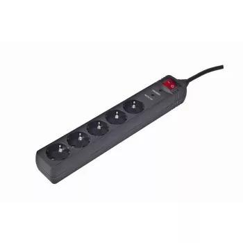   Gembird SPG5-C-15 Túlfeszültségvédő Kapcsolóval 5DIN 4,5m Black