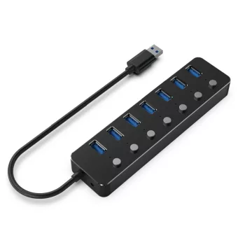 Gembird UHB-U3P7P-01 7-portos USB3.1 HUB Black