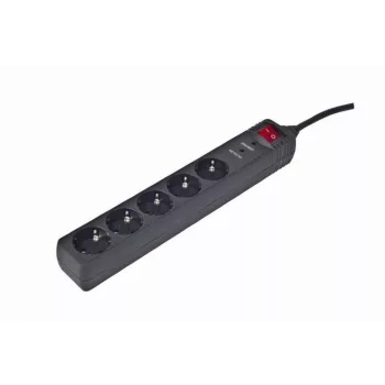   Gembird SPG5-C-10 Túlfeszültségvédő Kapcsolóval 5DIN 3m Black