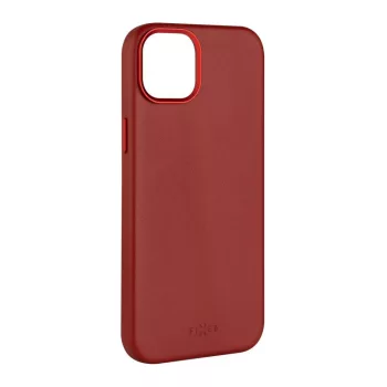   FIXED MagLeather valódi bőrtok, MagSafe támogatással iPhone 15 Plus-hoz, piros