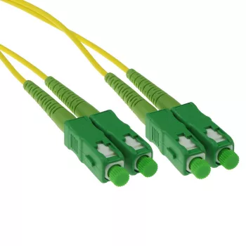   ACT LSZH Singlemode 9/125 OS2 fiber patch cable duplex with SC/APC connectors 2m Yellow