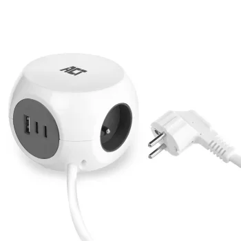   ACT Power Strip Cube E Socket Hálózati Elosztó 3DIN 1,5m White