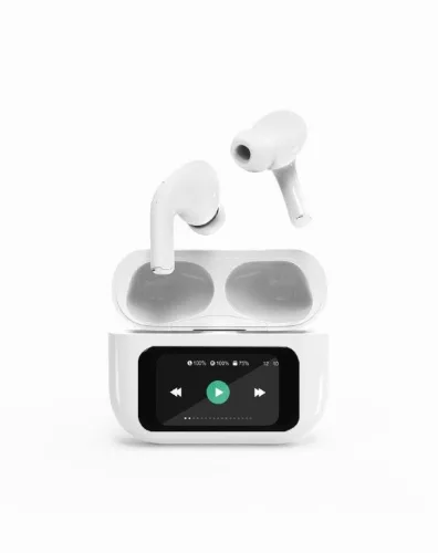 Gembird BT TWS in-ears with LCD display and Active Noise Cancelling White