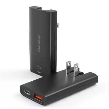 Choetech  PD6011 67W Dual-Port Portable GaN Adapter Black